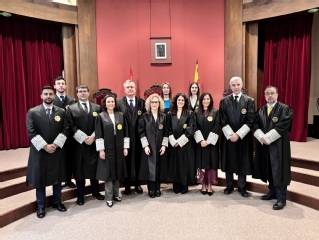 Los ocho jueces/zas que han ascendido hoy a la categoría de magistrado/a